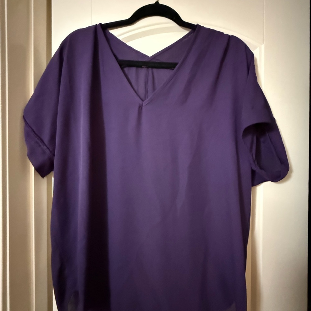 Adrienne Deep Purple V-Neck Blouse